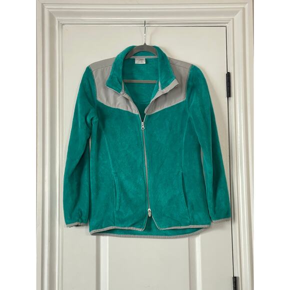 Danskin Now Full Zip Fleece Jacket Womens Teal Gray Small - Picture 4 of 7
